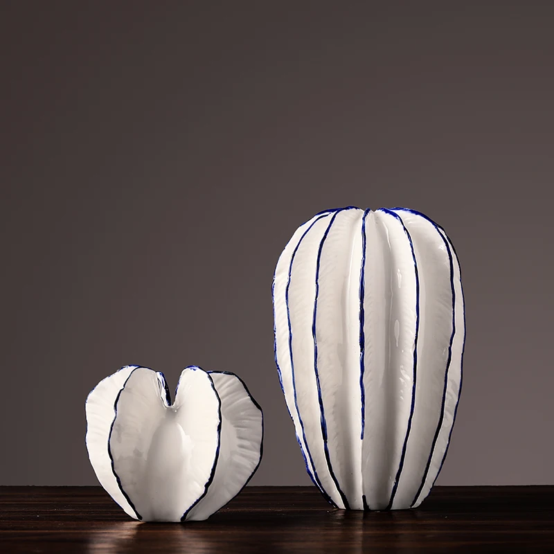 Керамическая ваза в современном минималистичном стиле креативное украшение для