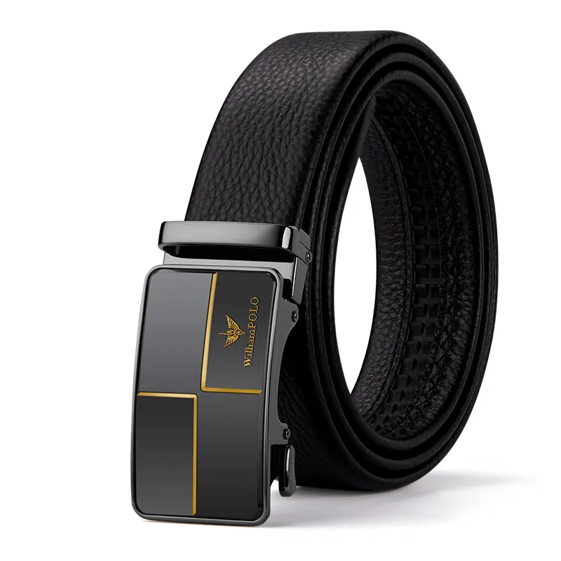 WILLIAMPOLO 2021 Genuine leather Brand Belt Men Top Quality Luxury Leather Belts for Men Strap Male Metal Automatic Buckle