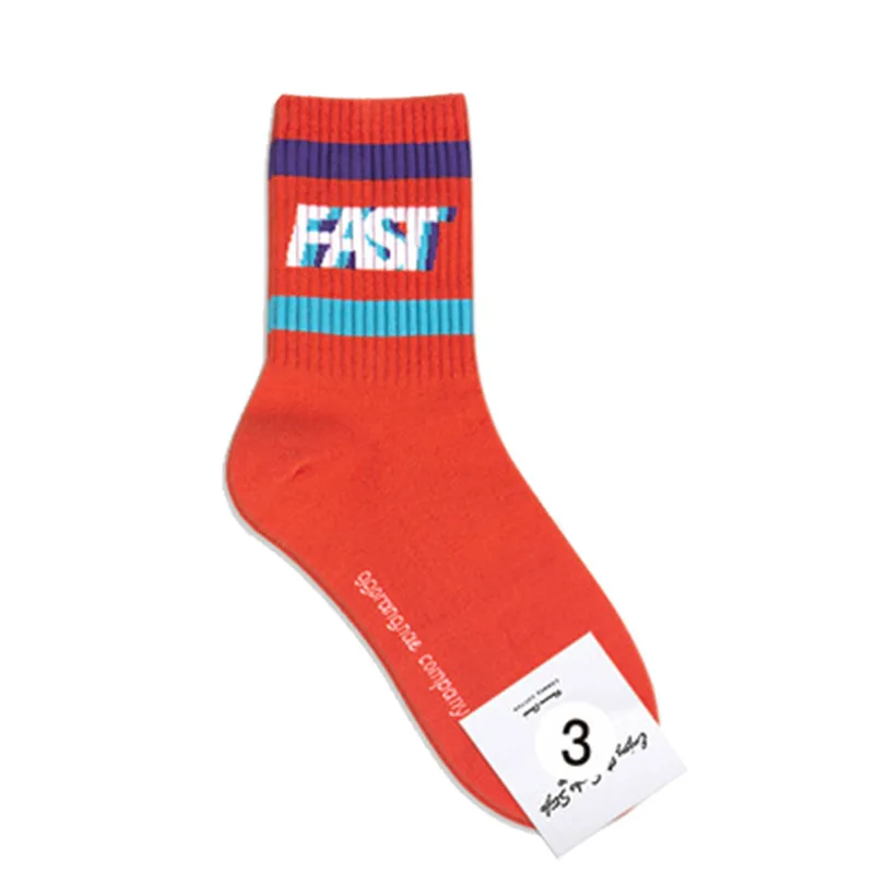 Женские мягкие повседневные носки Разноцветные в полоску с принтом английского