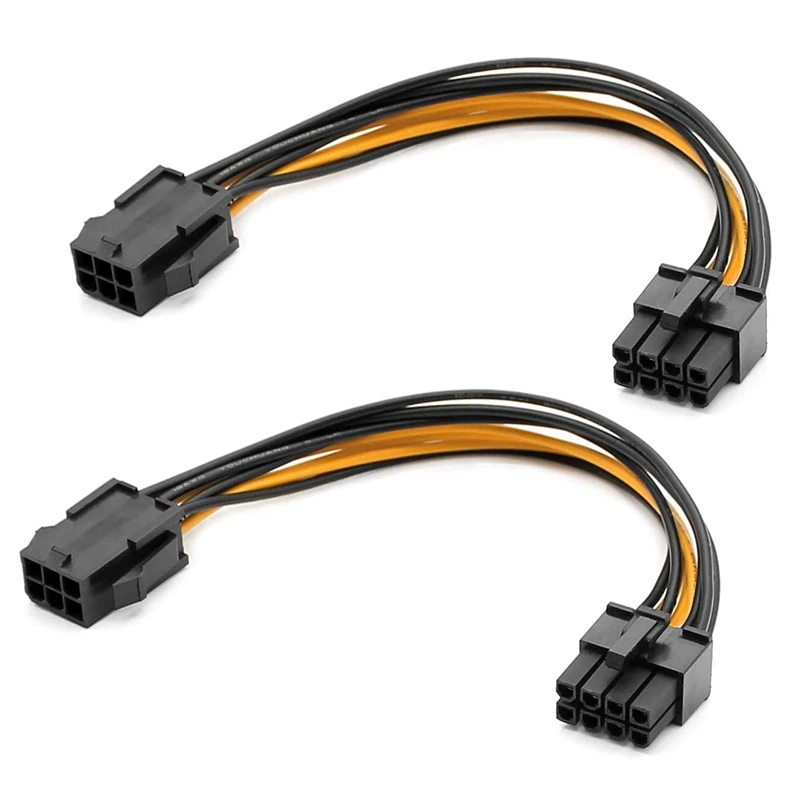 

2 Pack Graphics Card 6 Pin to 8 Pin PCIe Adapter Power Cable (GPU Video Graphics Card Power Cable) 7.8 Inch