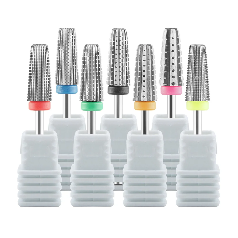 

Nail Carbide 5 in 1 Bit - Two Way Rotate use for Both Left and Right Handed - Fast remove Acrylic or Hard Gel - 3/32" Shank