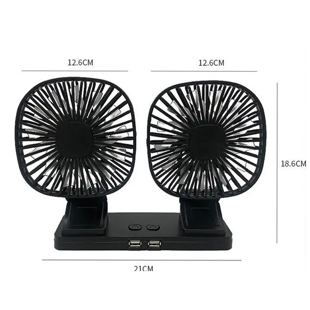 

Universal Car Cooling Fan Dual-Head Adjustable 360 Degree Cold Air Supplier USB Interface No Noise Automotive Cooling Fans