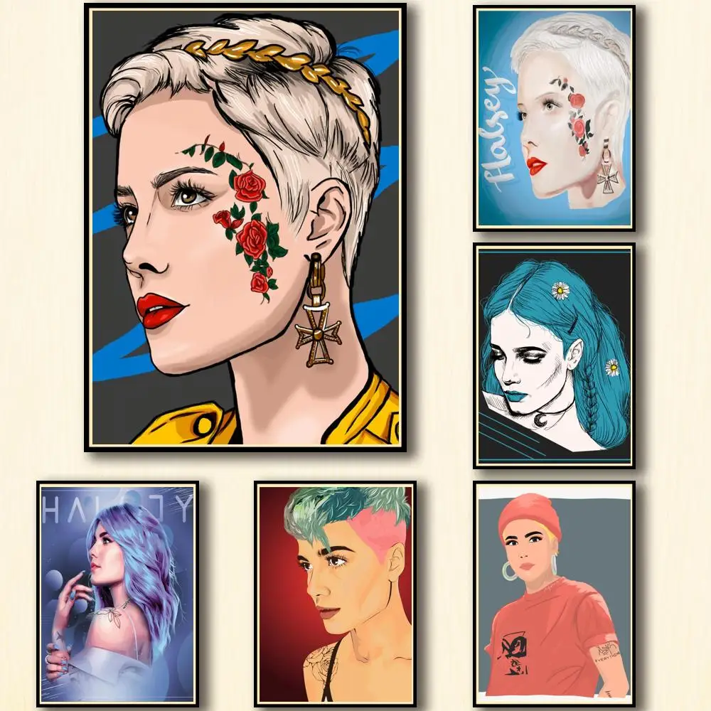 43 дизайна Halsey плакат из белой бумаги альтернативная абстрактная живопись