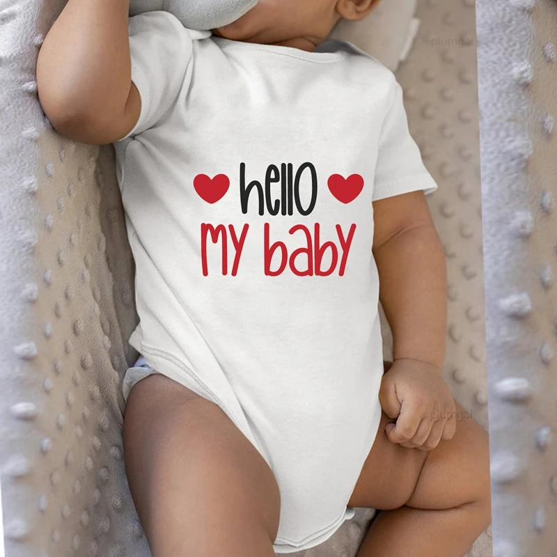 Наряд для новорожденных девочек с принтом Hello My Baby эксклюзивная Одежда мальчиков