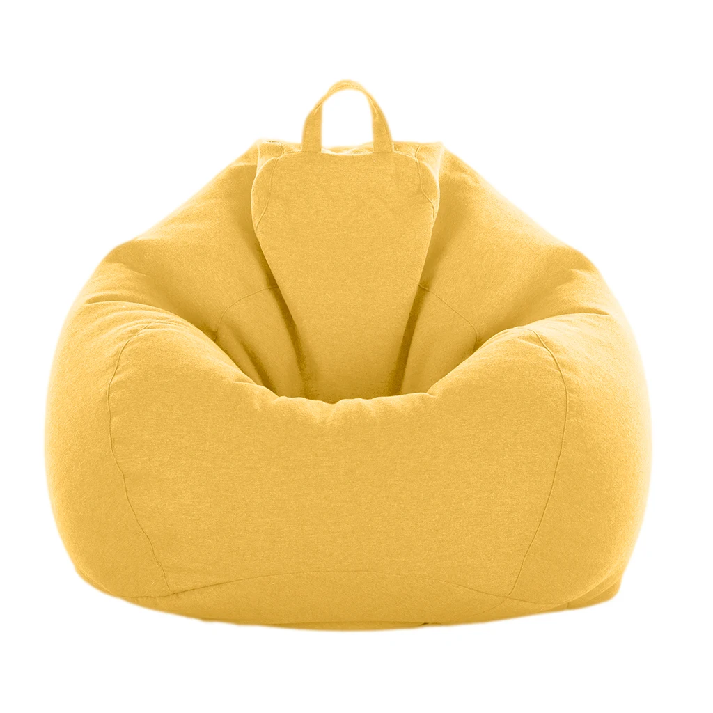 

10 Colors Available Solid Color Linen Bean Bag Cover Sofa Slipcover Cover Only Home Toys Clothes Pillow Storage Bag