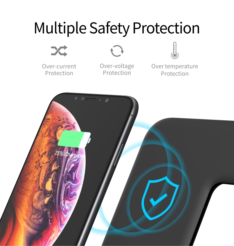 Беспроводное зарядное устройство 3 в 1 qi быстрое для apple watch 5 4 2 airpods зарядная