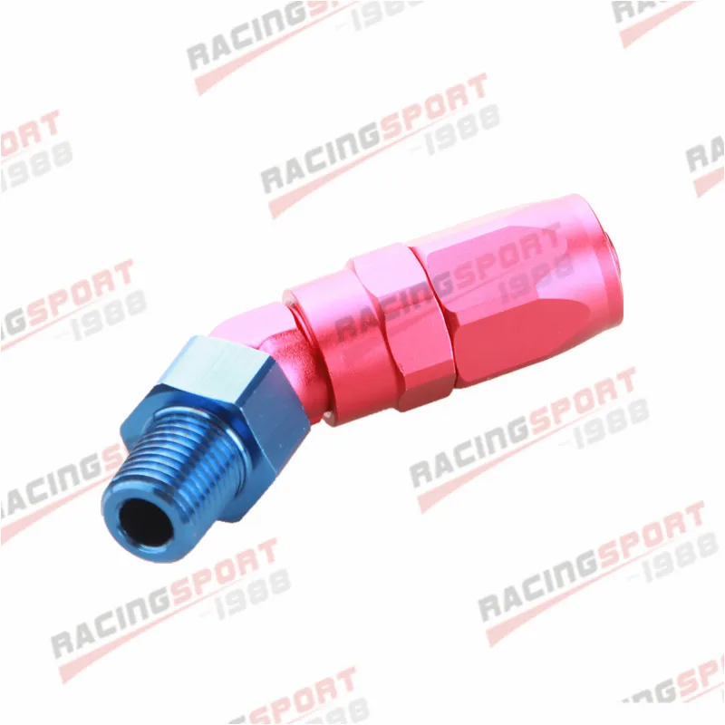 -10 AN10 AN to 1/2 &quotNPT 45-градусный стандартный адаптер из алюминия черный/красный-синий