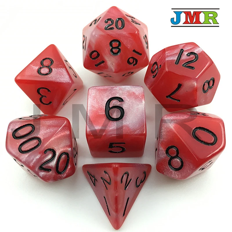 7 шт многогранные разноцветные цифровые кости набор D4 D20 для DND RPG аксессуары