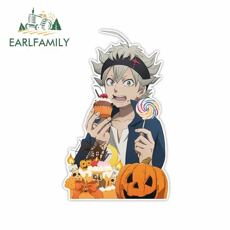 

EARLFAMILY 13cm x 8cm for Black CloverDIY Waterproof Funny Car Stickers Occlusion Scratch Windshield Motorcycle Decals