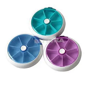 Новый Круглый 7 слотов Еженедельные таблетки чехол s Коробки Витамин Медицина