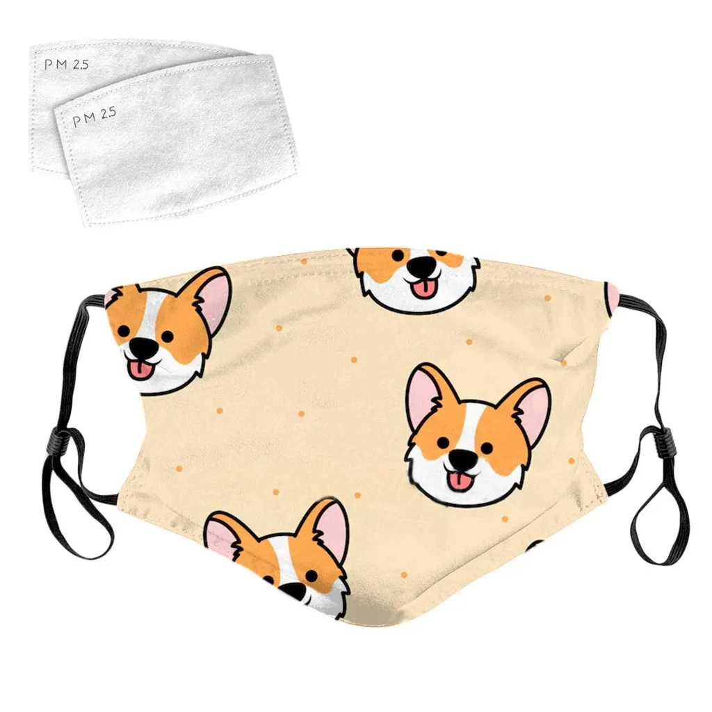 1 шт. mascarilla + 2 фильтры Koji Dog мультипликационный многоразовый чехол для лица маска