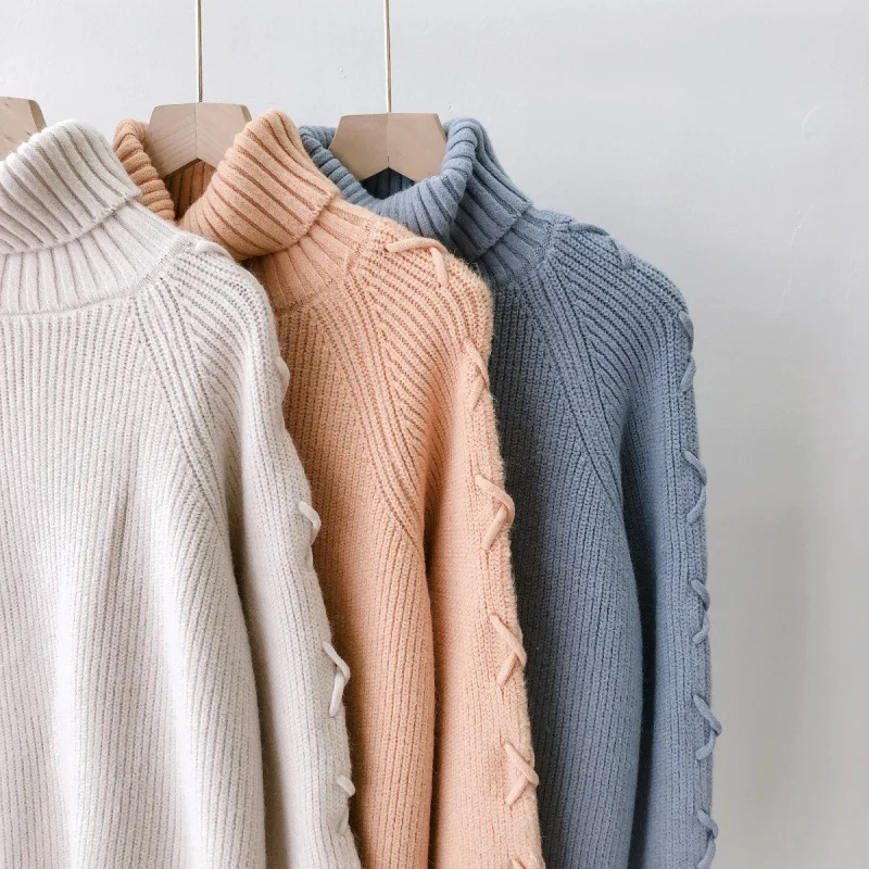 Женский свитер с высоким воротником Зимний пуловер 2019 корейские свитера женская