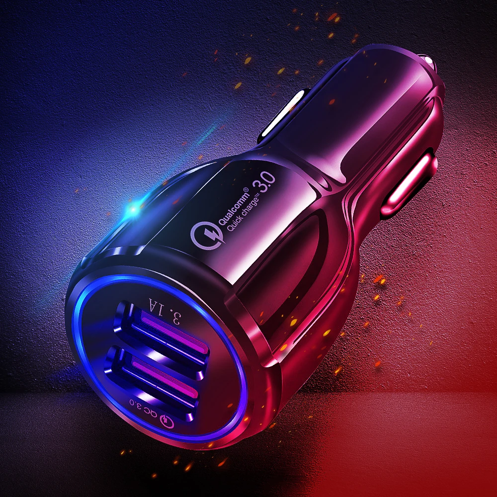 

Quick Charge 3.0 Car Charger Cigarette Lighter Socket Adapter QC 3.0 Dual USB Port Fast Charge Car Accessories For Phone DVR MP3