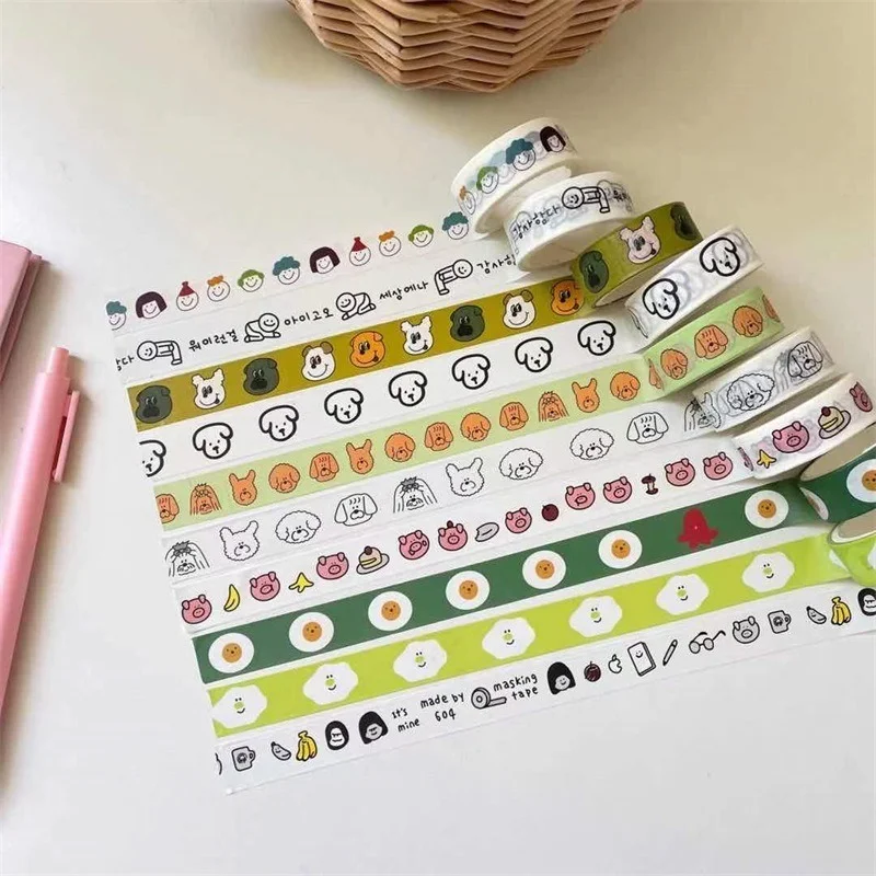 

Japanese Cute Kawaii Hand Account Decoration and Paper Tape Cartoon Bear Animal Multi-pattern Sticker Tape Fresh