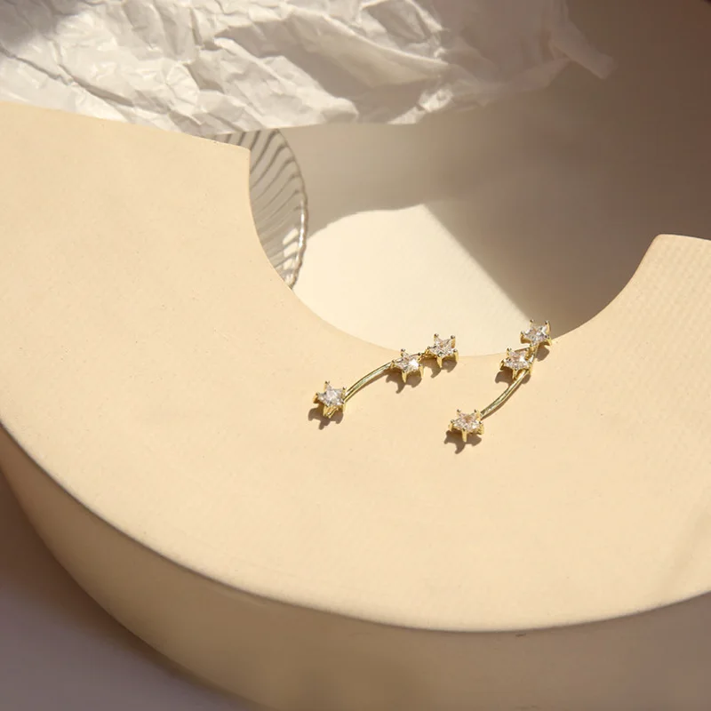 1 шт. AAA кубический цирконий пожелания метеорита звезды уха Висячие серьги клипсы