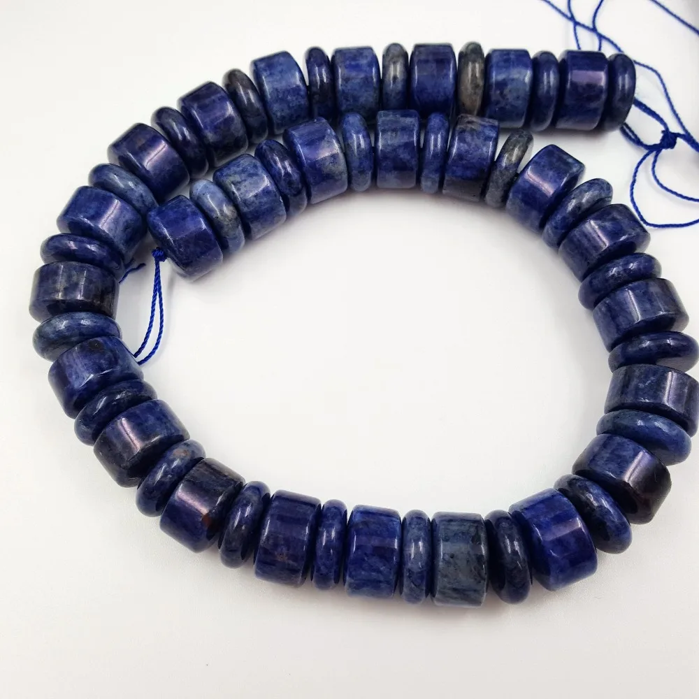 LiiJi уникальный запас продажа Sodalite форма трубки 15 мм свободные бусины для DIY