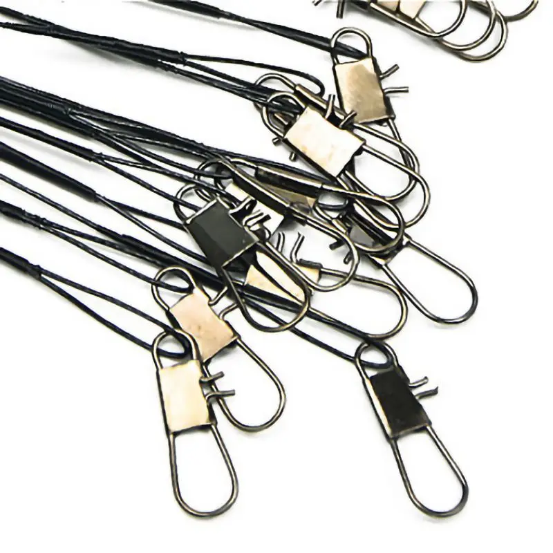 Рыболовная леска из нержавеющей стали 10 шт. поводок с вертлюжным креплением 12 27