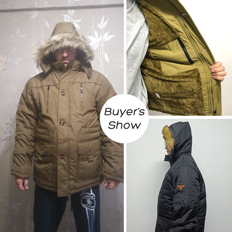 Мужская зимняя куртка с меховым воротником размеры до 7XL | одежда