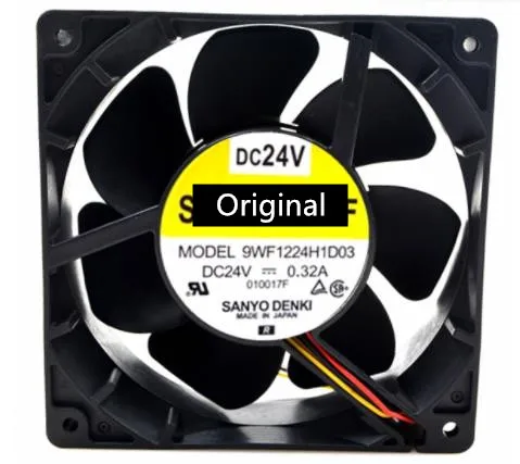 Оригинальный 100% рабочий 9WF1224H1D03 12038 12 см 120 мм DC 24 В 0.32A оригинальный позолоченный штепсельный охлаждающий вентилятор