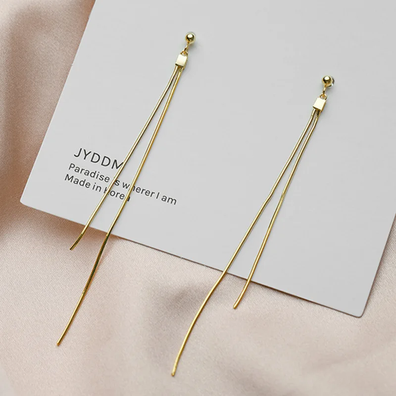 Женские серебряные серьги простые маленькие круглые многолинейные длинные