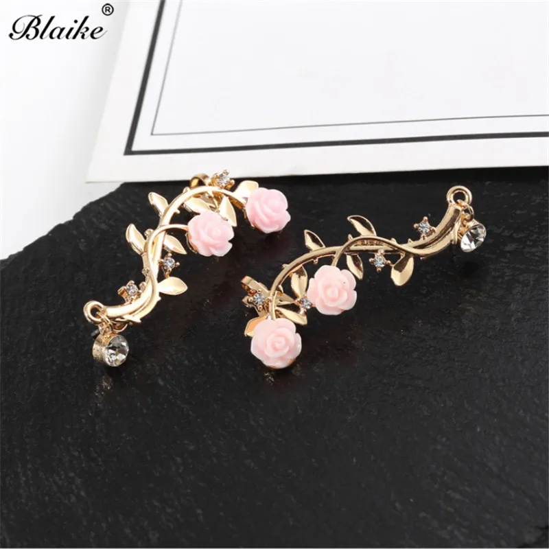 Женские серьги-гвоздики с желтым золотом Blaike серебристые/золотистые циркониевые