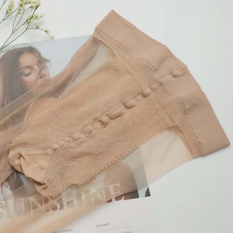 

European and American ultra-thin stockings women's invisible breathable butterfly crotch sexy toe transparent pantyhose