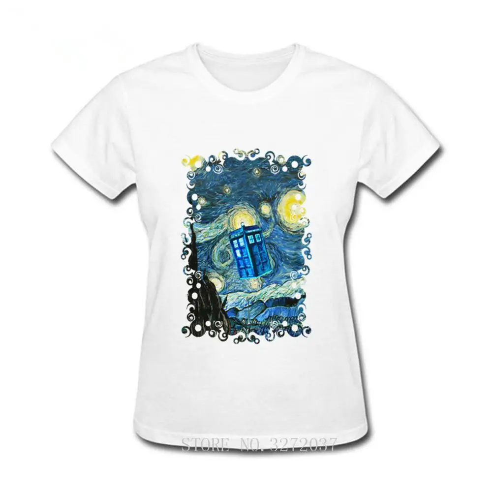 Женская футболка с надписью Доктор Кто странный Летающий телефон Звездная ночь
