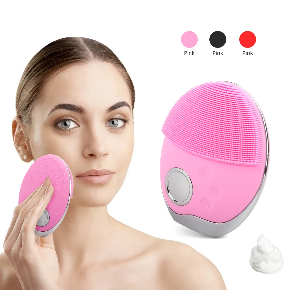 

Face Cleansing Brush Mini Massage Wireless Charger Waterproof Facial Cleansing Tool Soft Deep Face Pore Cleanser Brush Skin Care