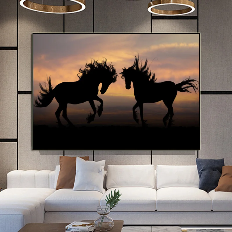 Настенное искусство с животными две лошади держат друг друга в фотографиях