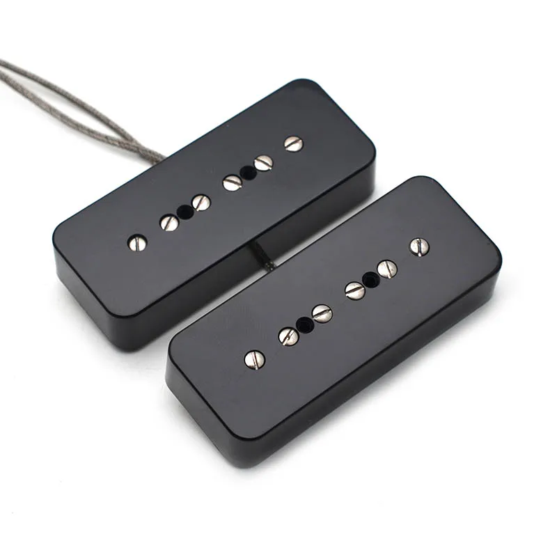 Blac Neck and Bridge 1 шт. Винтаж Alnico 5 Soapbar P 90 P90 гитары Пикап шеи или мост Пикап гитары аксессуары, серебро/черный/белый/кремовый выбрать - Цвет: Blac Neck and Bridge