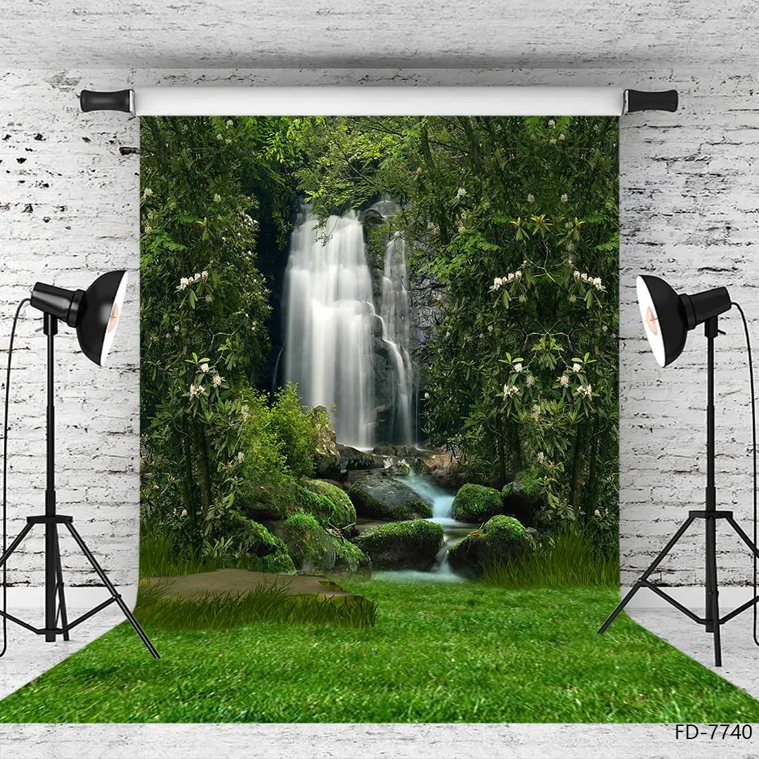 

Scenic Forest Waterfall Grassland Vinyl Photo Backgrounds for Studio Children Baby Portrait Photography Backdrops Photophone