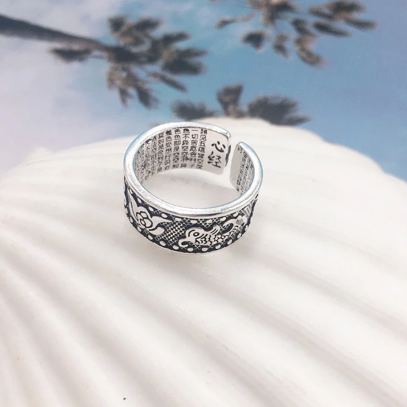 Мужские модные кольца в стиле ретро минималистский Лотос Сутра женские модели