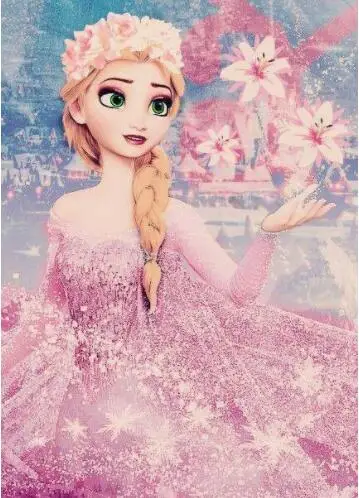 

Disney DIY 5D Round Full Diamond Mosaic Painting Cross Stitch Elsa Kit Diamonds Embroidery Square Drill Home Decoration