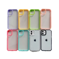 for iphone 13 pro max transparent phone case soft candy color border back cover camera protection non slip cases accessories