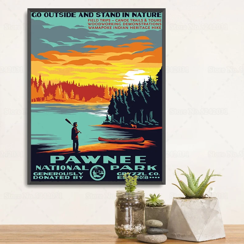 Постер в национальном парке Pawnee парк и отдых город of Indiana печать на холсте картина