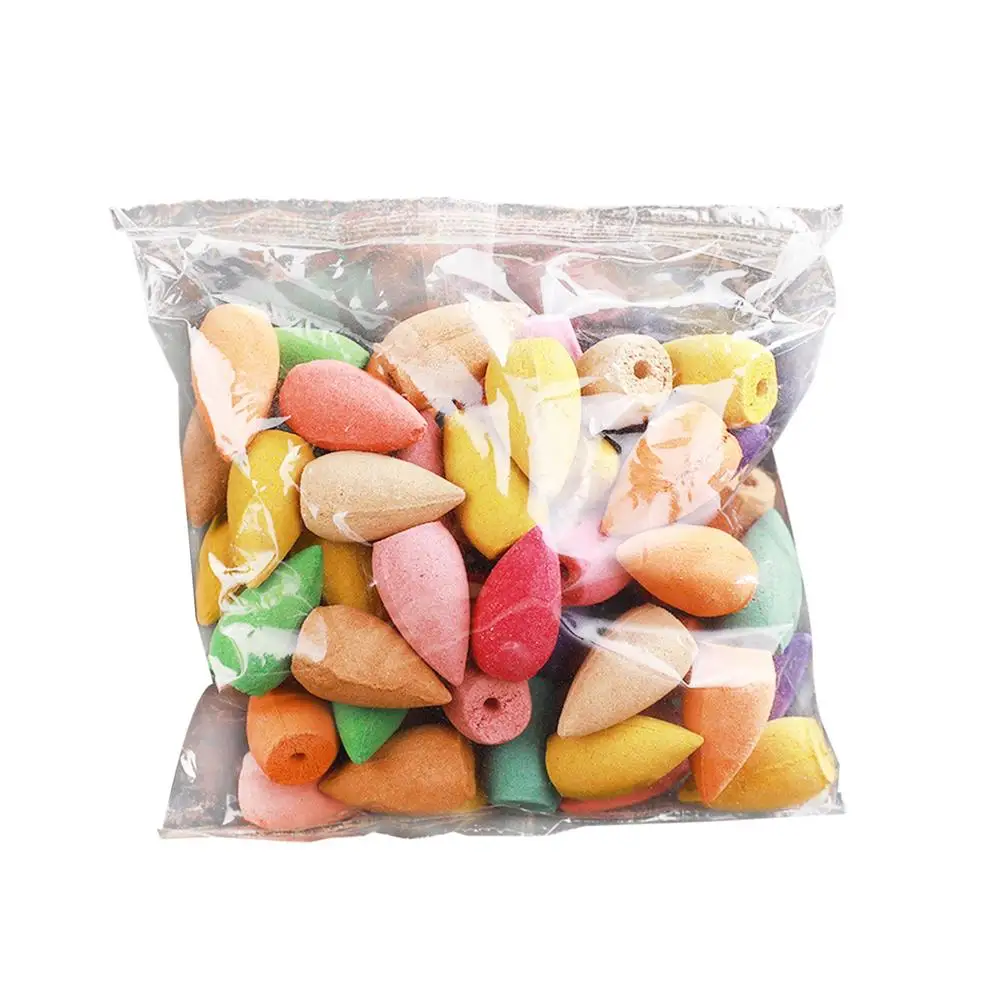 

100PCS Smoke Tower Bouquet Natural Reflux Tower Incense Sandalwood Jasmine Lemon Lavender Smoke Cone Backflow Incense Bullet