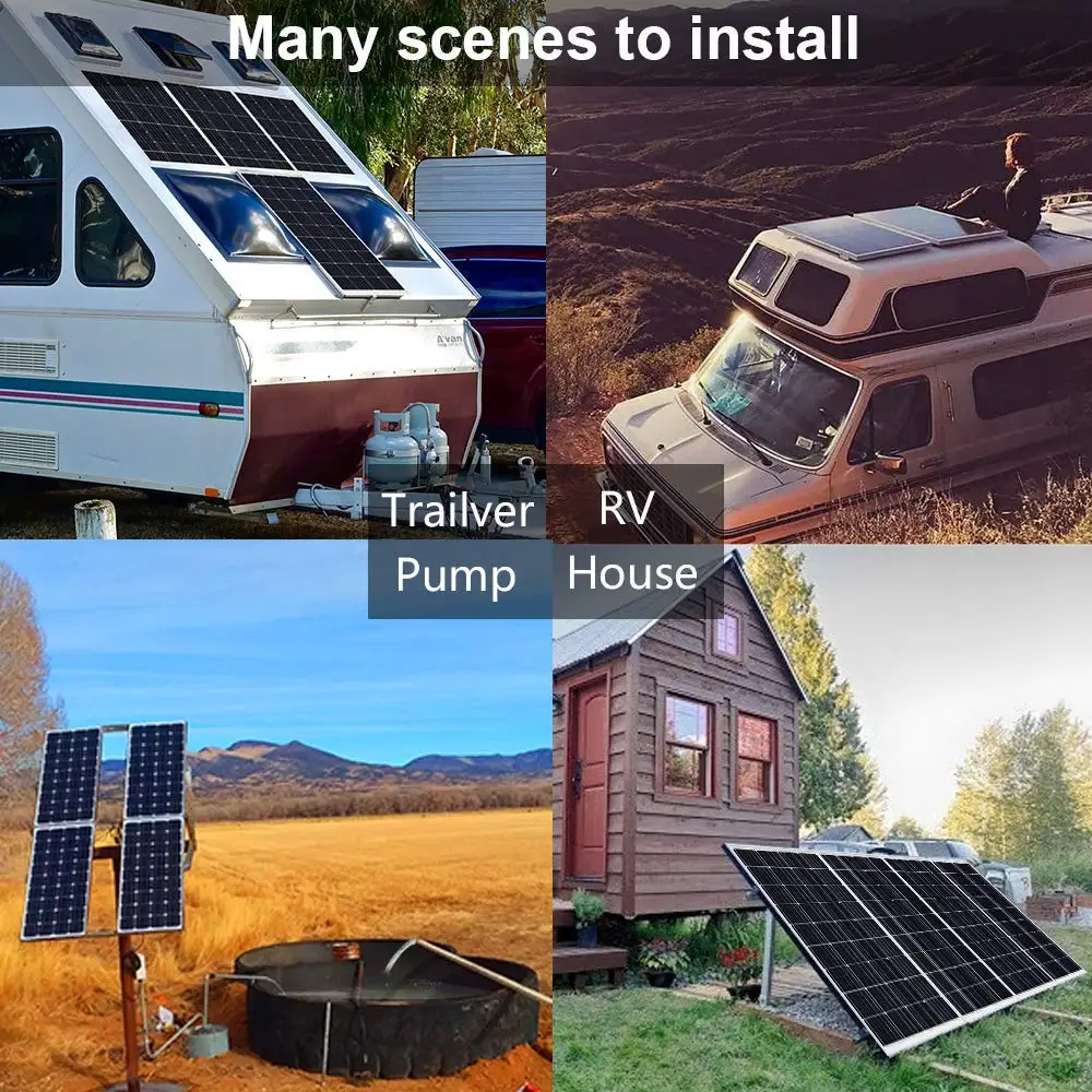 ECO WORTHY почти 500 Вт RV комплект солнечных панелей и 4 шт. 120 панели батарей s + 60A