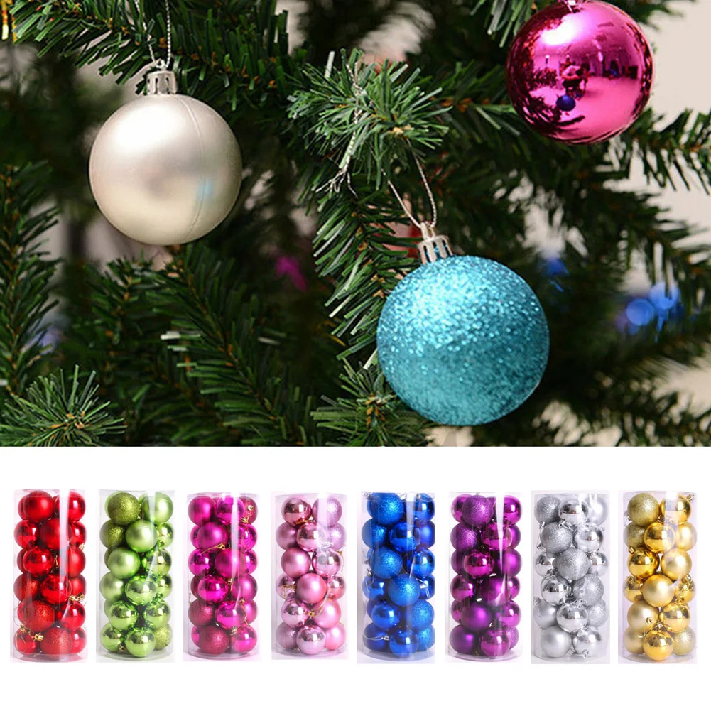 

Ornament Christmas Balls Hanging 7 Color Decorations Wedding PVC Useful