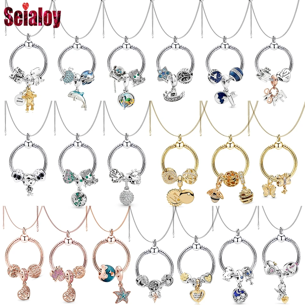 Цепочка-змейка Seialoy с надписью O ожерелье со свисающими бусинами для женщин и