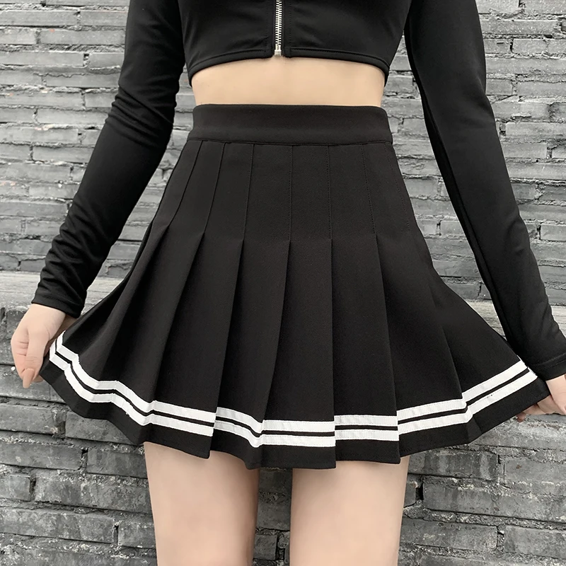 

Women's Skirt High Waist Pleated Skirts Kawaii Harajuku Skirts Women Girls A-line Preppy Style School Uniform Woman Clothing