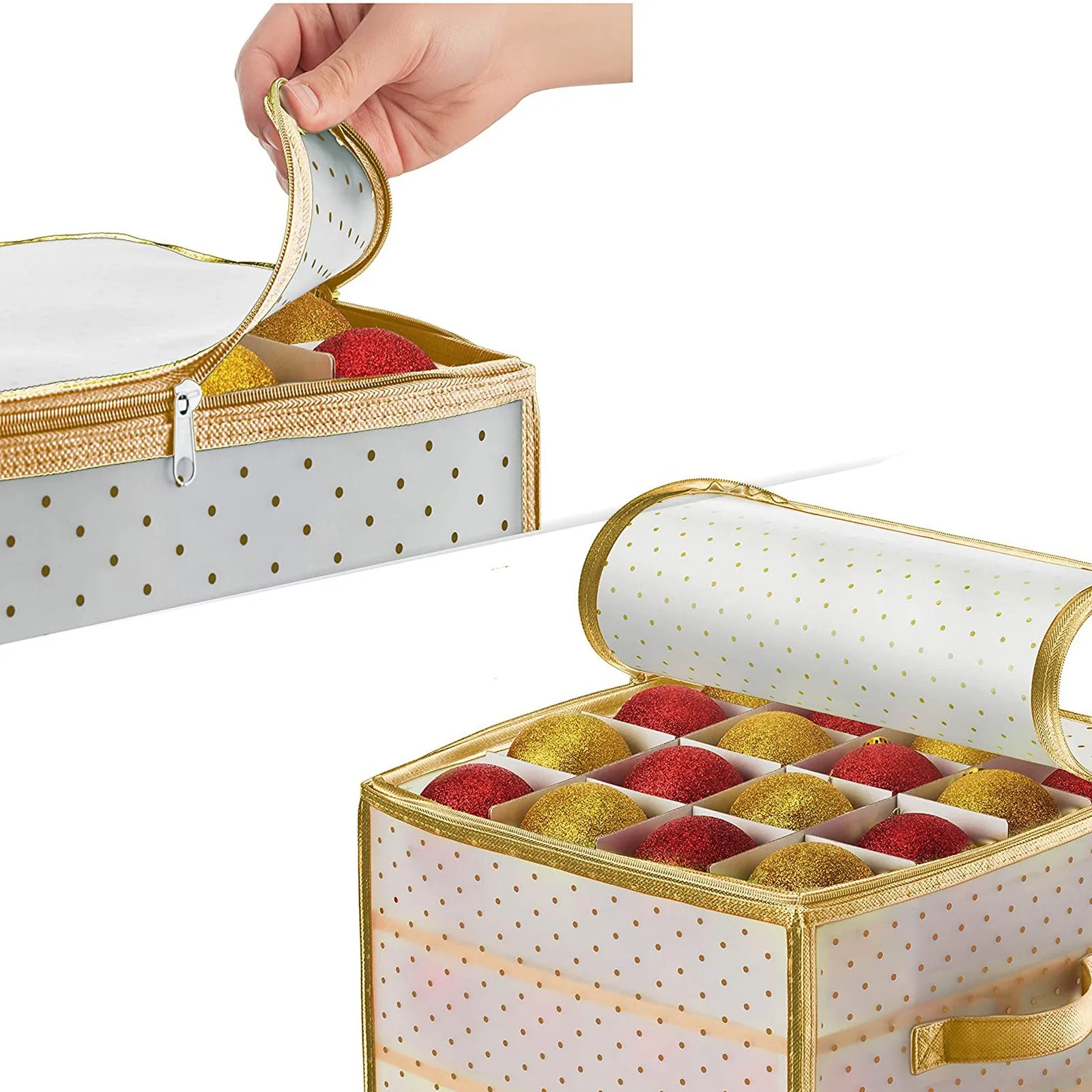

Ornament 64 Baubles Storage Box Ornament Xmas Tree Bag Decoration Box