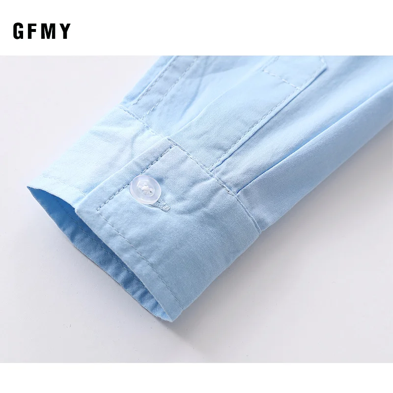 GFMY/2020 весенне-осенняя рубашка для мальчиков из 100% хлопка с длинными рукавами