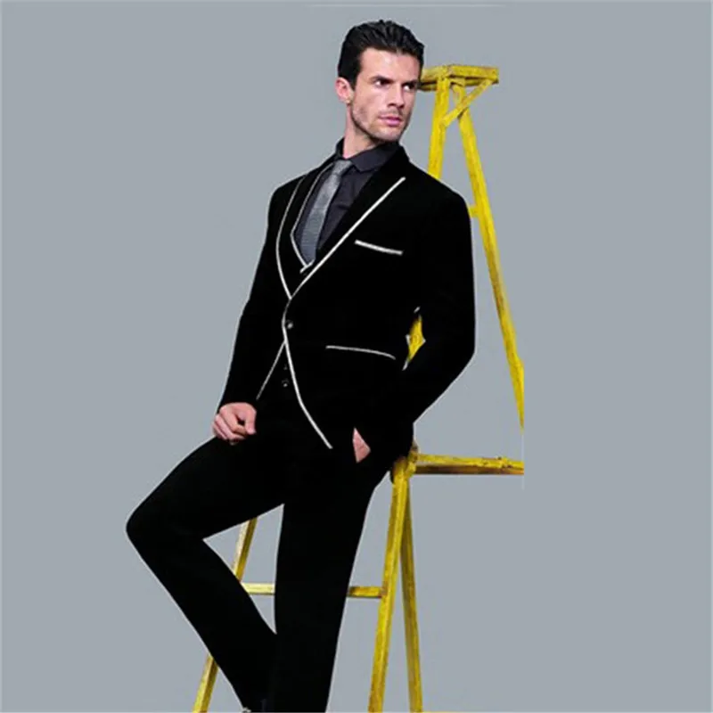 Picture style 27 Новейший дизайн пальто брюки зеленый мужской костюм Slim Fit 3 шт. смокинг стильные костюмы для жениха на заказ Выпускной вечерние Блейзер Terno - Цвет: Picture style 27