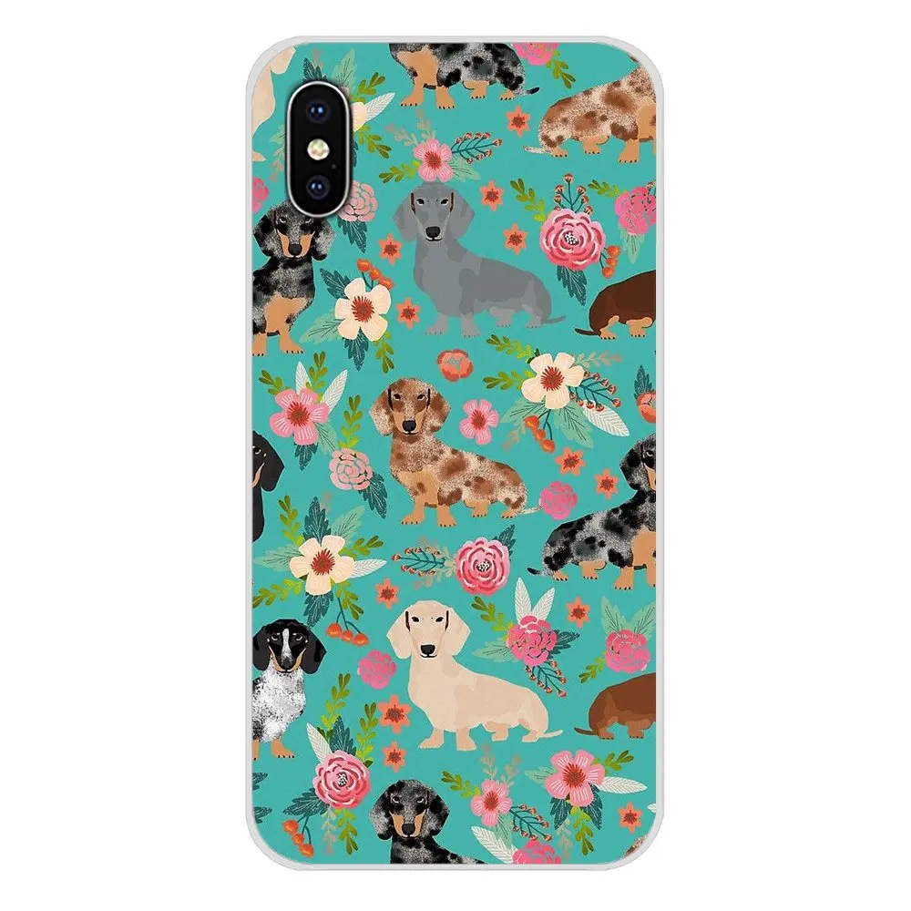Такса Doxie Цветок Собака Щенок Чехол-кошелек из искусственной кожи для htc один U11 U12