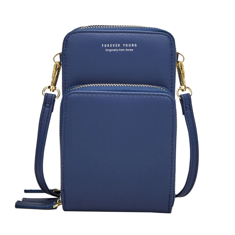 

2 Pcs Colorful Cellphone Bag Fashion Daily Use Card Holder Small Summer Shoulder Bag for Women, Navy Blue & Orange