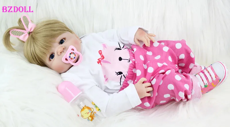 Полностью силиконовая кукла реборн BZDOLL 55 см игрушки для новорожденных принцесс