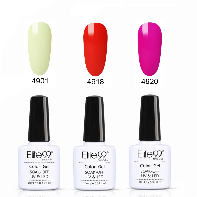 Elite99 10 мл Макарон Гель 4 шт./компл. лак для ногтей гель uv Vernis Гель-лак удаляющийся замачиванием Гель-лак для ногтей для укрепления Led Лак для ногтей искусства - Цвет: C019