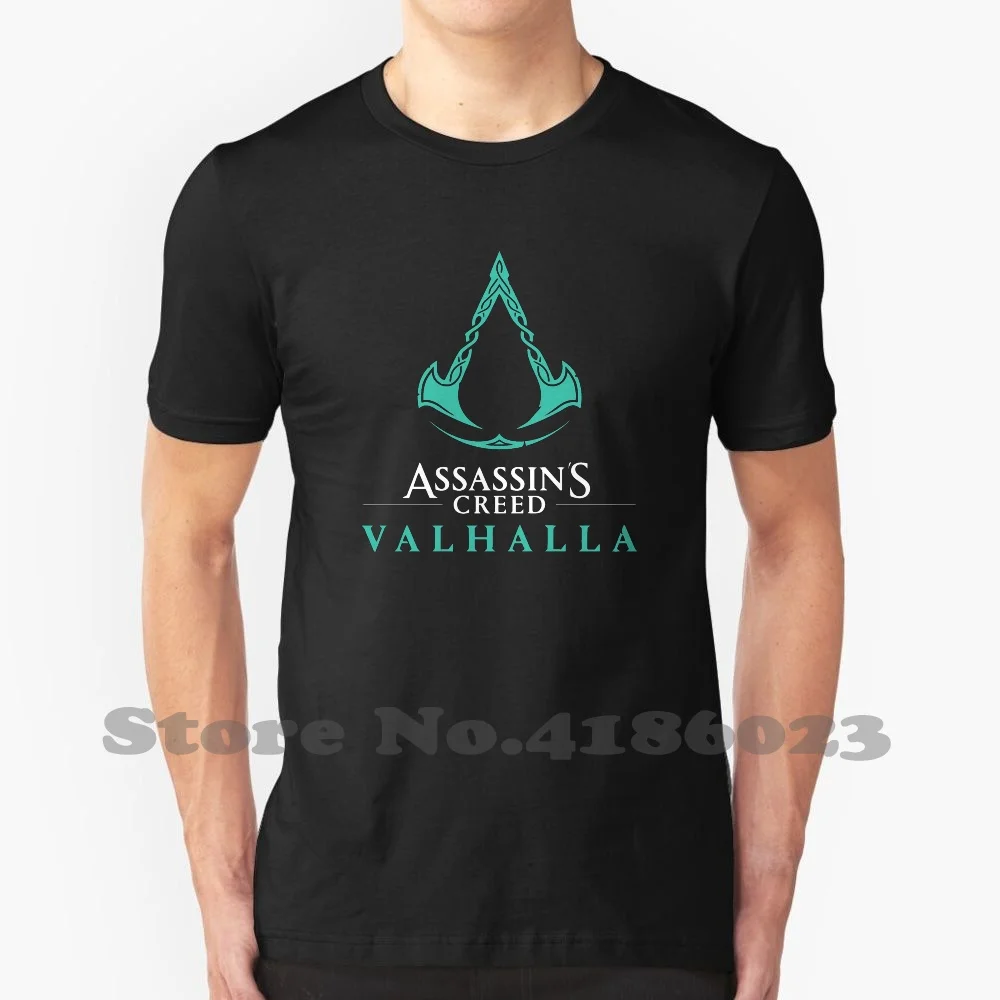 Черно-белая футболка для мужчин и женщин Valhalla Assassins Creed |