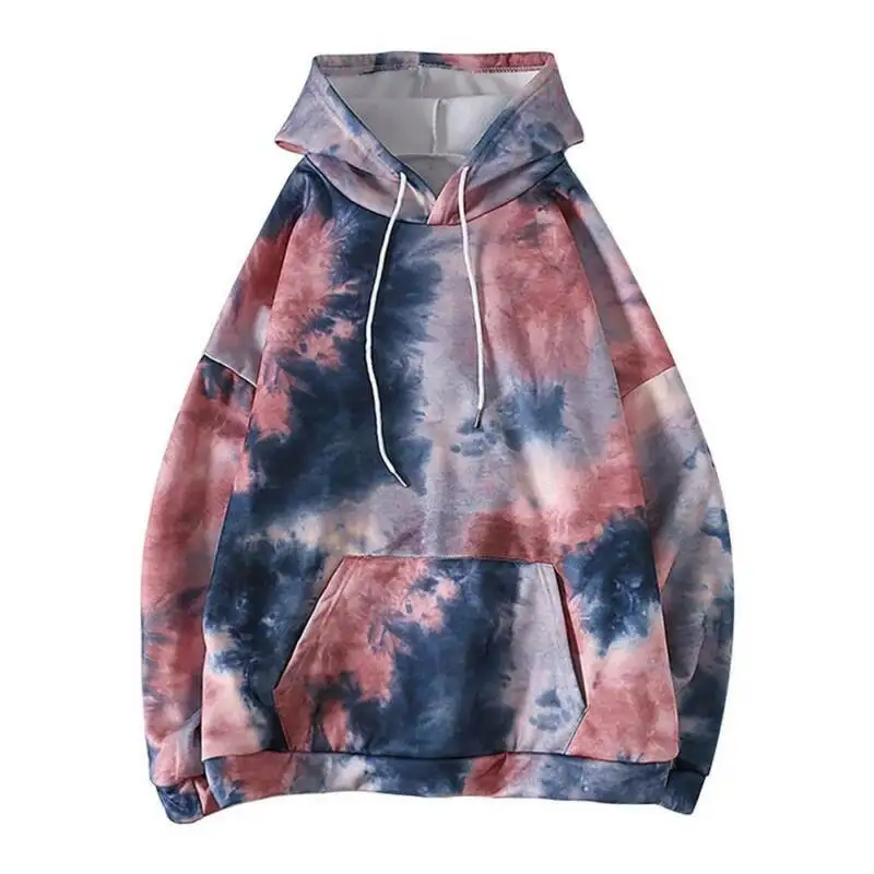 

Women Tie Dye Floral Gradient Hoodies with Pockets Plus Size