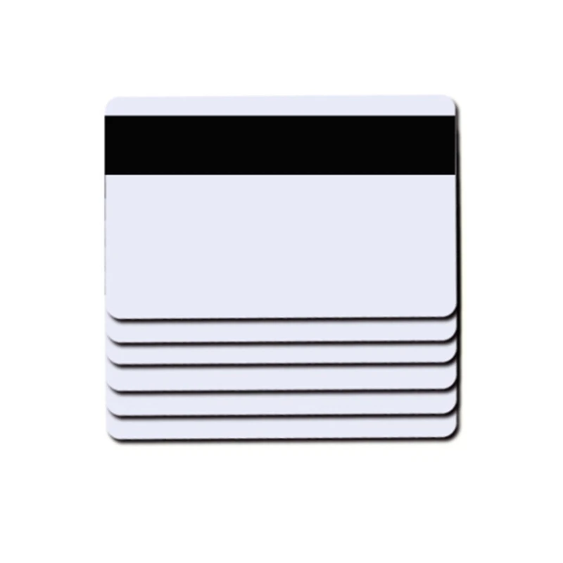 

D0UA Blank White PVC Plastic Credit/Gift/VIP/Shopping/Club/Company/Photo ID Badge Cards with 300oe Magnetic Stripe Card